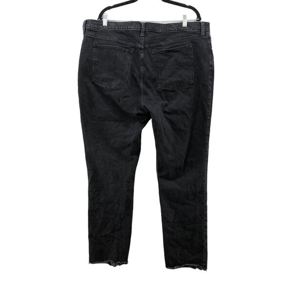 Abercrombie & Fitch Skinny High Rise Jean Womend 20 Short 35S Black Split Hem - Picture 3 of 12
